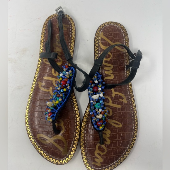 Sam Edelman Women Gabrielle Leather Split Toe Casual Ankle Strap Sandals Size 8 - Picture 2 of 6